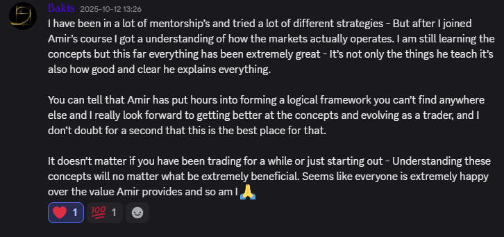 Testimonial from Bakis about the markets finally making sense