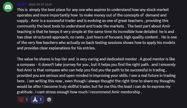 Testimonial from Sanjiv about improving his trading