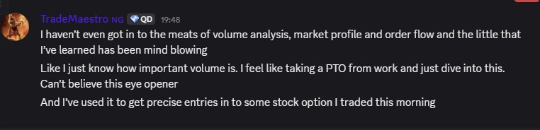 Member message shared in the poxisFX community