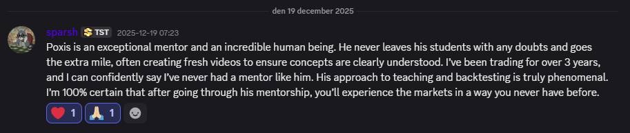 Testimonial from Sparsh about the mentorship